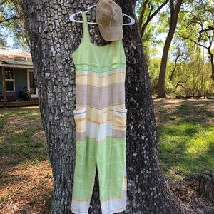 Out From Under Cropped Green Jumpsuit with Pockets